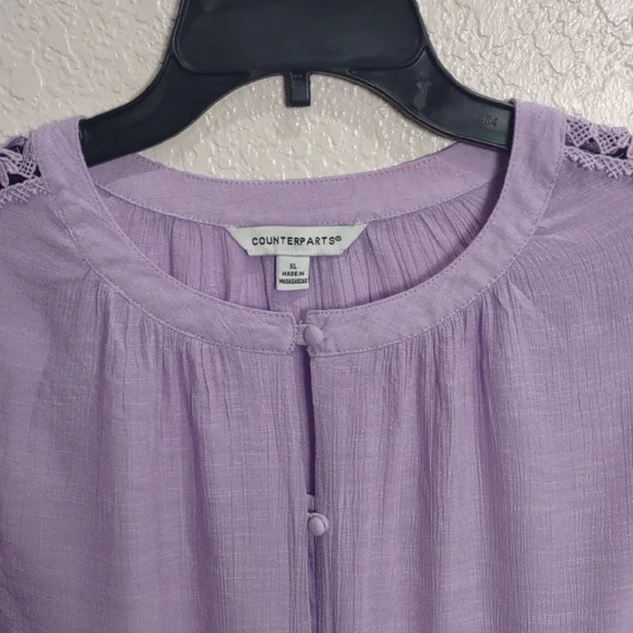 COUNTERPARTS Purple Button-Up Women's Top - Picture 5 of 15